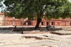 Red Fort India 02 15 2023. The Red Fort is a historical citadel from the Mughal era. Built from red sandstone photo