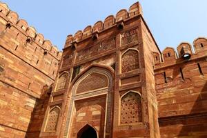 Red Fort India 02 15 2023. The Red Fort is a historical citadel from the Mughal era. Built from red sandstone photo