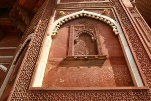 Red Fort India 02 15 2023. The Red Fort is a historical citadel from the Mughal era. Built from red sandstone photo