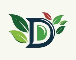 Leaf World Letter D Logo illustration vector