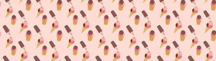 cute pattern icecream design vector