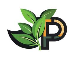 Leaf World Letter P Logo illustration vector