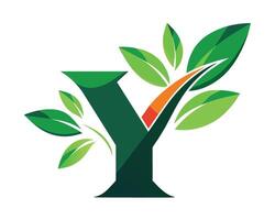 Leaf World Letter Y Logo illustration vector