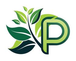 Leaf World Letter P Logo illustration vector