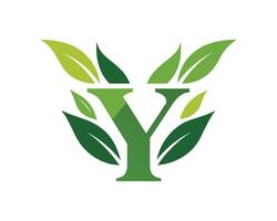 Leaf World Letter Y Logo illustration vector