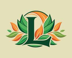 Leaf World Letter L Logo illustration vector