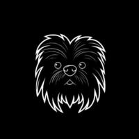 Affenpinscher, negro y blanco ilustración vector