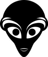 Alien, Black and White illustration vector