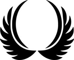 ángel alas - negro y blanco aislado icono - ilustración vector