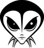 Alien, Black and White illustration vector