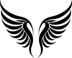 ángel alas, negro y blanco ilustración vector