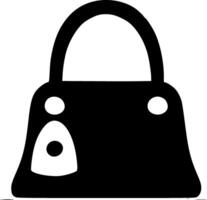 bolso - negro y blanco aislado icono - ilustración vector