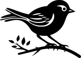 pájaro - negro y blanco aislado icono - ilustración vector