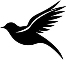 pájaro - negro y blanco aislado icono - ilustración vector