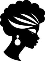 Black Woman, Minimalist and Simple Silhouette - illustration vector