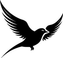 aves - negro y blanco aislado icono - ilustración vector