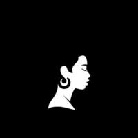 Black Woman, Black and White illustration vector