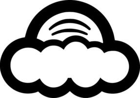 Cloud, Black and White illustration vector