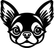 chihuahua - negro y blanco aislado icono - ilustración vector