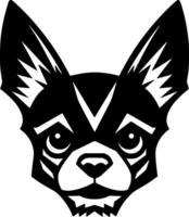 chihuahua - negro y blanco aislado icono - ilustración vector