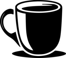 café taza - negro y blanco aislado icono - ilustración vector