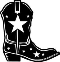 Cowboy Boot, Minimalist and Simple Silhouette - illustration vector