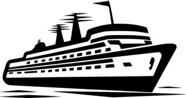 Cruise, Black and White illustration vector