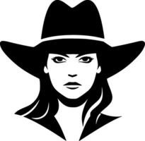 Cowgirl, Minimalist and Simple Silhouette - illustration vector