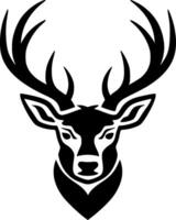 ciervo - negro y blanco aislado icono - ilustración vector