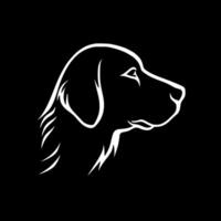 perro - negro y blanco aislado icono - ilustración vector