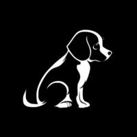 perro - negro y blanco aislado icono - ilustración vector