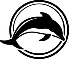 Dolphin, Black and White illustration vector