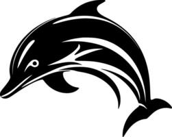 Dolphin - Black and White Isolated Icon - illustration vector
