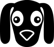 perro - negro y blanco aislado icono - ilustración vector