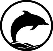 delfín, minimalista y sencillo silueta - ilustración vector