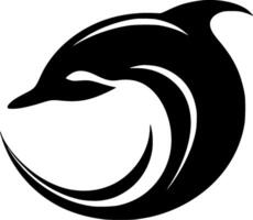 Dolphin, Black and White illustration vector