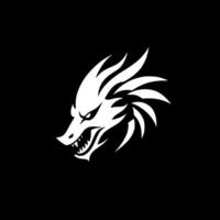 Dragon - Black and White Isolated Icon - illustration vector