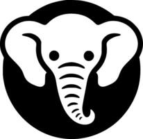 elefante, negro y blanco ilustración vector