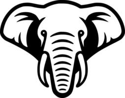 elefante - negro y blanco aislado icono - ilustración vector