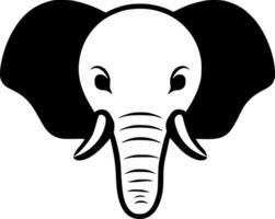 elefante - negro y blanco aislado icono - ilustración vector