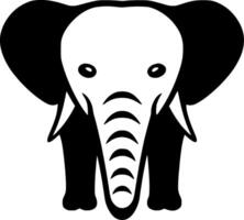 elefante - negro y blanco aislado icono - ilustración vector