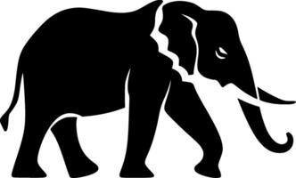 elefante, negro y blanco ilustración vector