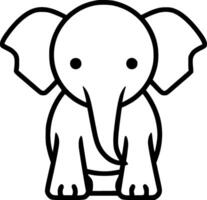 Elephant, Minimalist and Simple Silhouette - illustration vector