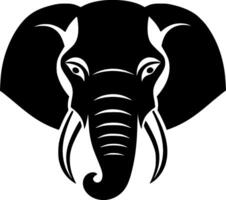 elefante - negro y blanco aislado icono - ilustración vector