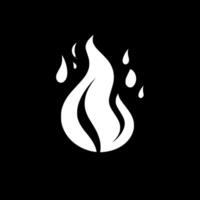 fuego - negro y blanco aislado icono - ilustración vector