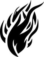 fuego - negro y blanco aislado icono - ilustración vector