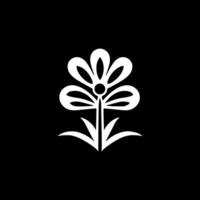 Flower - Black and White Isolated Icon - illustration vector