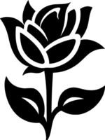 Flower - Black and White Isolated Icon - illustration vector