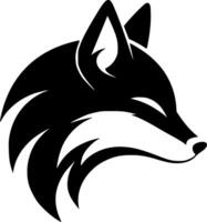 Fox - Black and White Isolated Icon - illustration vector