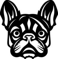 francés buldog - negro y blanco aislado icono - ilustración vector